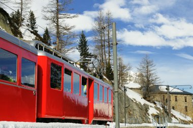 Famous train of Chamonix city clipart