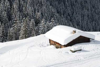 Chalet in the winter clipart