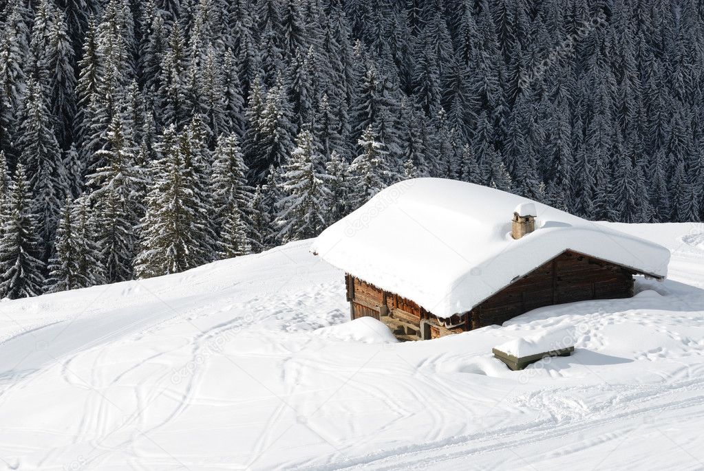 Chalet in the winter