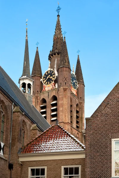 Delft Old Church Tower — Stock Photo, Image