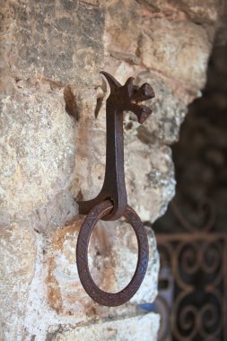 Old iron doorhandle clipart