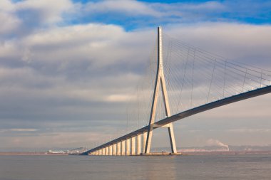 Normandy bridge view (Pont de Normandie, France) clipart