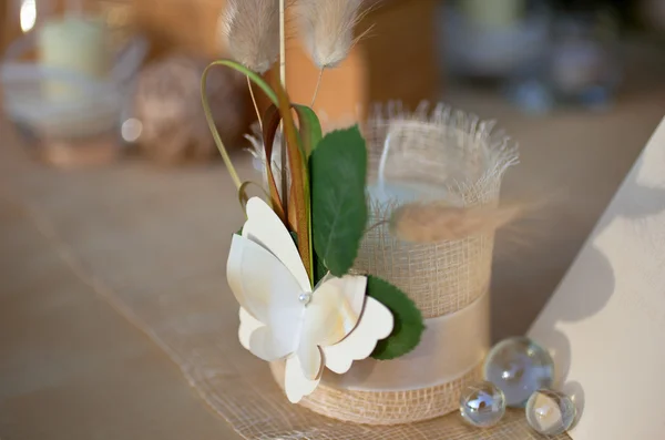 Hochzeitsdekoration mit Kerze — Stockfoto