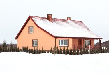gri kış günü konut ev