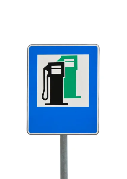 Road sign petrol station — Stock Photo, Image