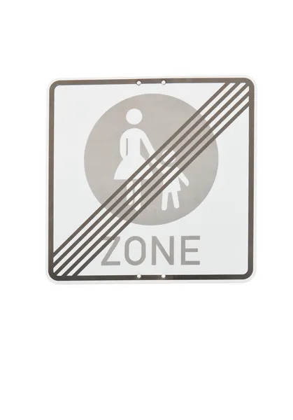 Знак конца пешеходной зоны — стоковое фото