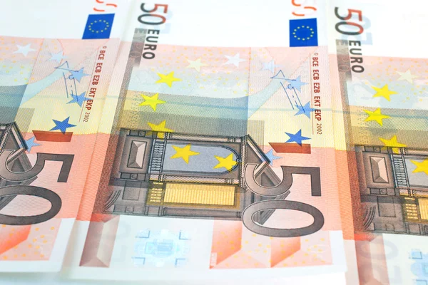50 ユーロのノートの背景 — ストック写真