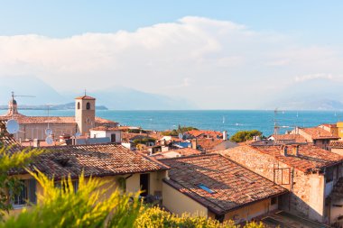 View Over Lake Garda and Desenzano town clipart
