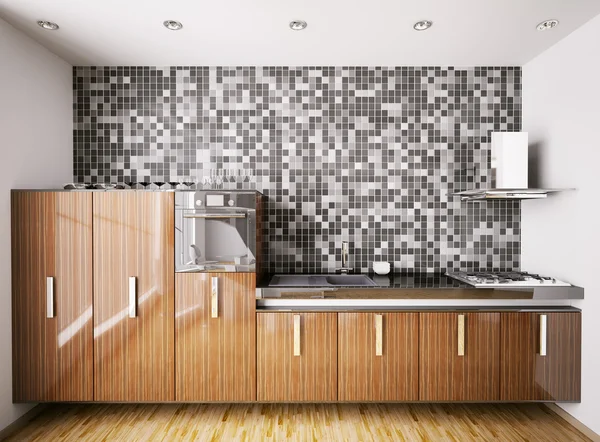 Interior of modern kitchen 3d — Stock Photo, Image