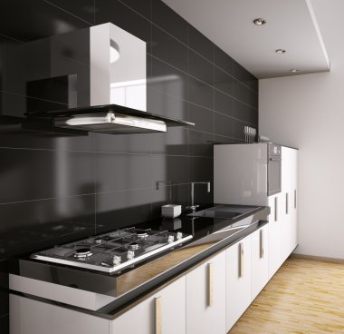 Modern kitchen interior 3d clipart