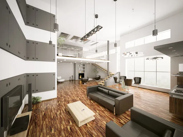 Apartamento moderno interior 3d — Foto de Stock