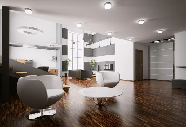 Apartamento interior 3d render — Fotografia de Stock