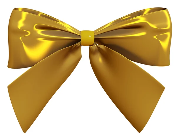 Golden bow 3d render — Stock Photo, Image