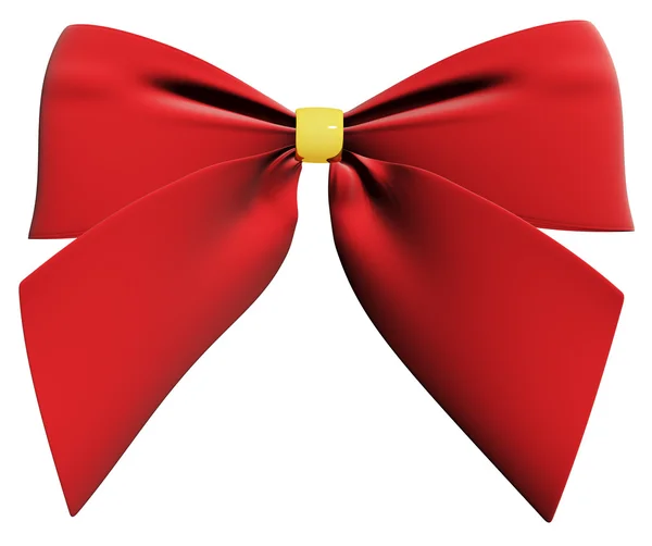 Red ribbon bow 3d render — Stock Photo, Image