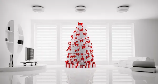 Weihnachten Wohnzimmer Innenausstattung 3d render — Stockfoto