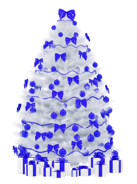 Christmas fir tree isolated over the white 3d render — Stock Photo, Image