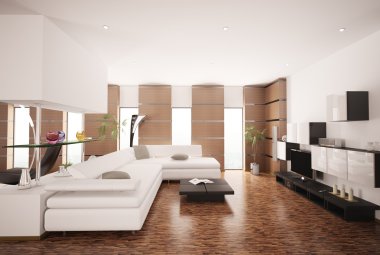 Modern oturma odası 3D tasarımı