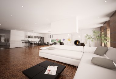 İç modern daire 3d render