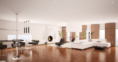 İç modern daire 3d render