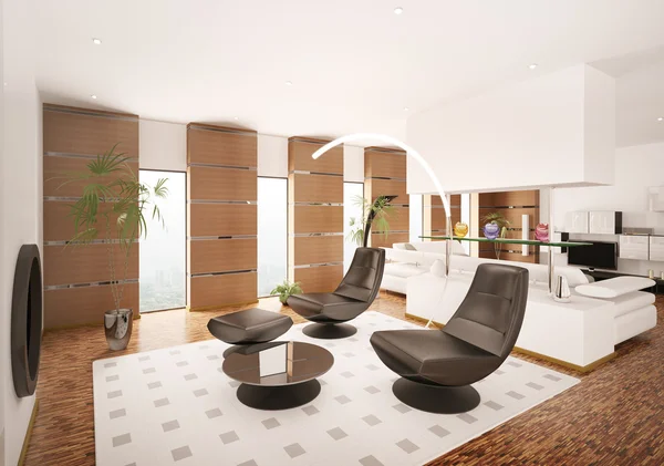 Interieur van moderne appartement 3d render — Stockfoto