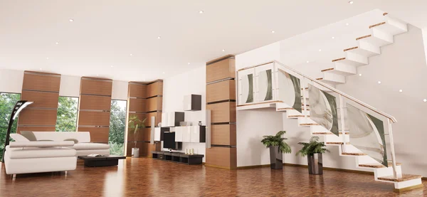 Moderno appartamento interno 3d rendering — Foto Stock