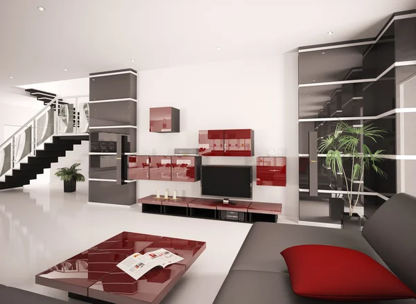 Moderne woonkamer interieur 3d renderen — Stockfoto