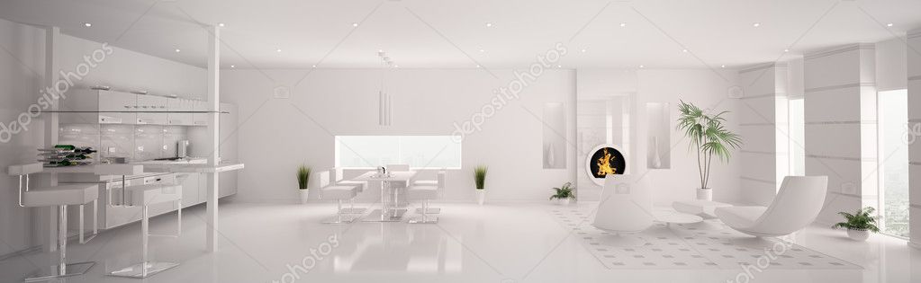 interieur van moderne witte appartement panorama 3d render ... interieur van moderne witte appartement panorama 3d render ...