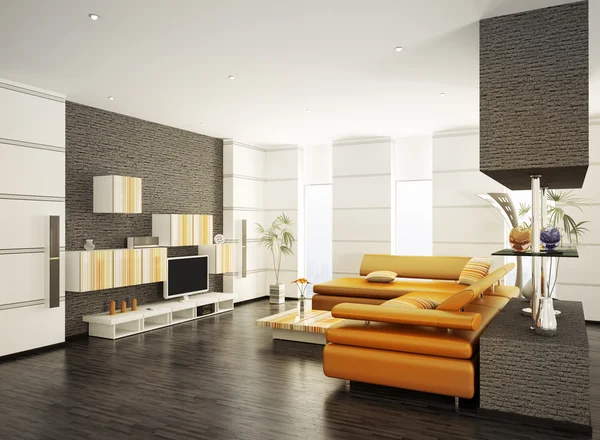 Modernes Wohnzimmer Interieur 3D-Render — Stockfoto