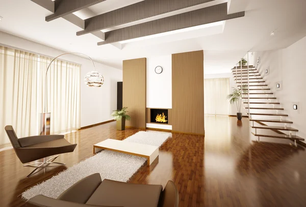 Modern lakás belső 3d render — Stock Fotó