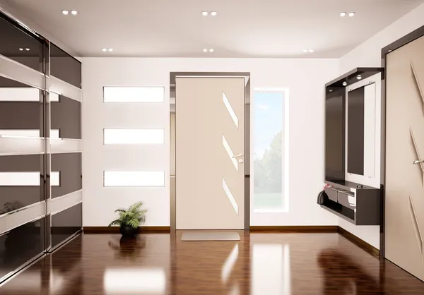 Sala moderna renderização 3d — Fotografia de Stock