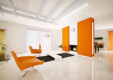 Modern Daire iç 3d render