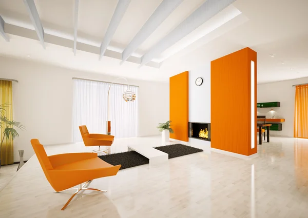 현대 아파트 인테리어 3d 렌더링 — 스톡 사진