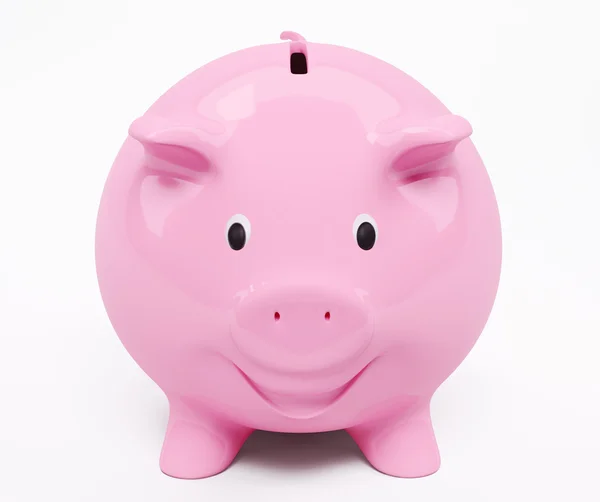 Happy smiling piggy bank 3d render — Stock Photo, Image