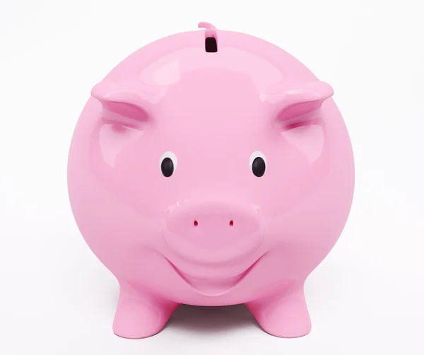 stock image Happy smiling piggy bank 3d render