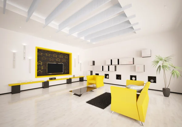 Interiör av modernt vardagsrum 3d render — Stockfoto
