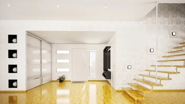 现代室内装饰的大厅 3d 渲染 — 图库照片