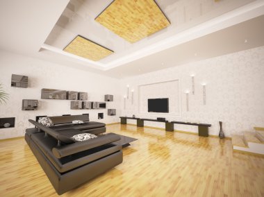 İç modern oturma odası 3d render