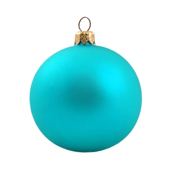 Ljus blå tråkig jul bollen — Stockfoto