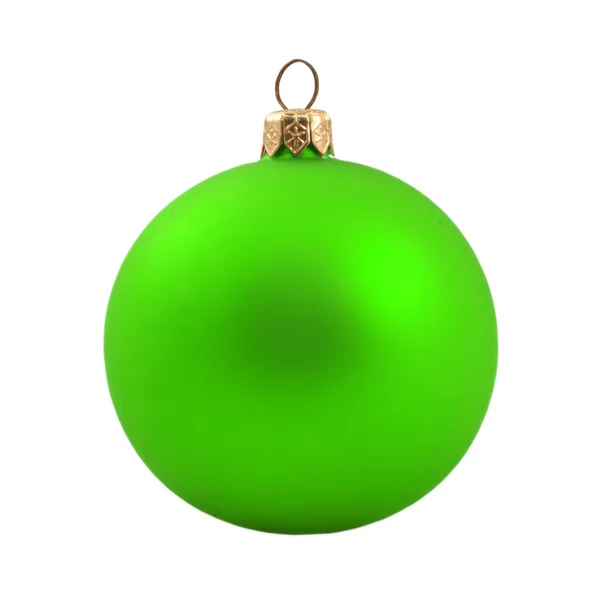 Zielony matowy Boże Narodzenie ball — Zdjęcie stockowe