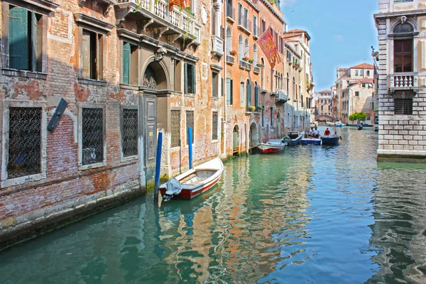 stock image Colorful bridge across canal in Venice,