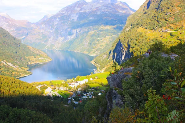 Das Land des Waldes und des Schnees in den Bergen, aufgenommen in Norwegen — Stockfoto