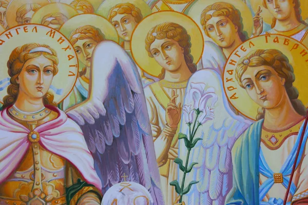 フレスコ画。キエフの聖 Michael の黄金ドーム大聖堂 — ストック写真
