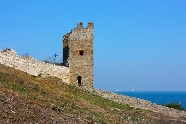 Fortaleza genuina en Sudak tomada en Crimea —  Fotos de Stock