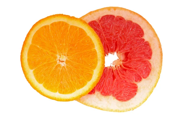 Orange, Grapefruit (Schneideweg)) — Stockfoto