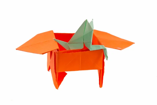 Papierschachtel - einfaches Origami — Stockfoto