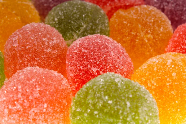 Sortimento de geleia de frutas coloridas — Fotografia de Stock
