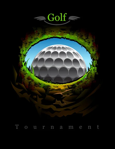 Balle Golf 18E Trou Vue Intérieur Vous Pouvez Facilement Supprimer — Image vectorielle