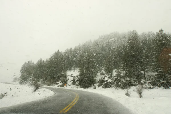Autofahren im Schnee — Stockfoto