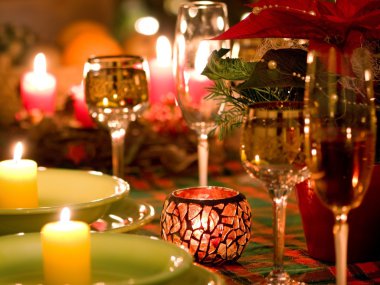 Christmas place setting clipart