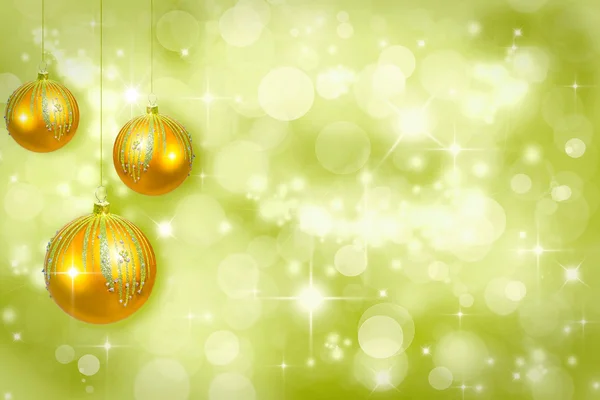 緑の背景のクリスマス飾り — ストック写真